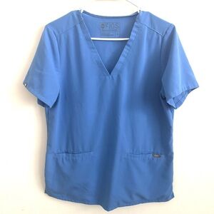 Figs Women’s Top Size M Casma Scrub Top Blue V-Neck FW1100 Nurse Healthcare